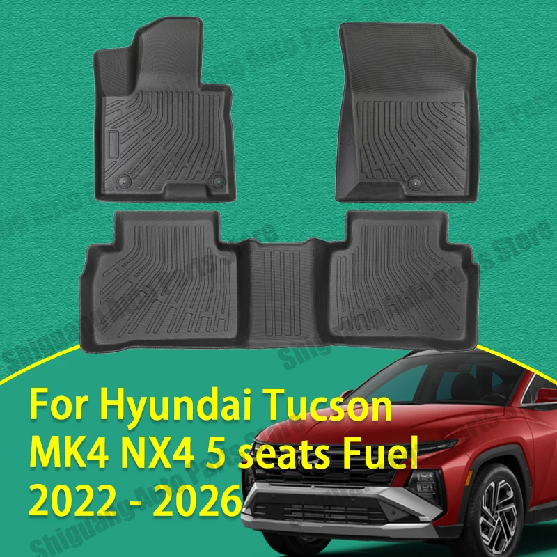 Front Rear TPE Floor Mats for Hyundai Tucson MK4 NX4 5 Seats Fuel 2022 - 2026 Backrest Cushion Trunk Mat Waterproof Accessorie