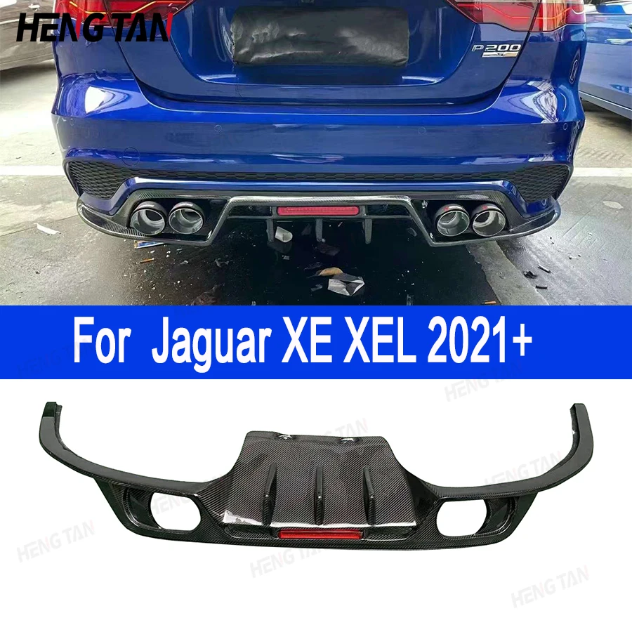 For Jaguar XE XEL 2021+ Carbon Fiber/FRP unpainted  Rear Lip Diffuser Back Bumper Hugger Spoiler Small encircleme