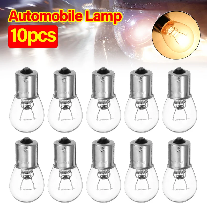 1/10PCS 1156 1141 BA15S Car Halogen Bulb Turn Singal light Reverse Lamp Yellow Bulb Car Turn Signal Lights S25 DC12V