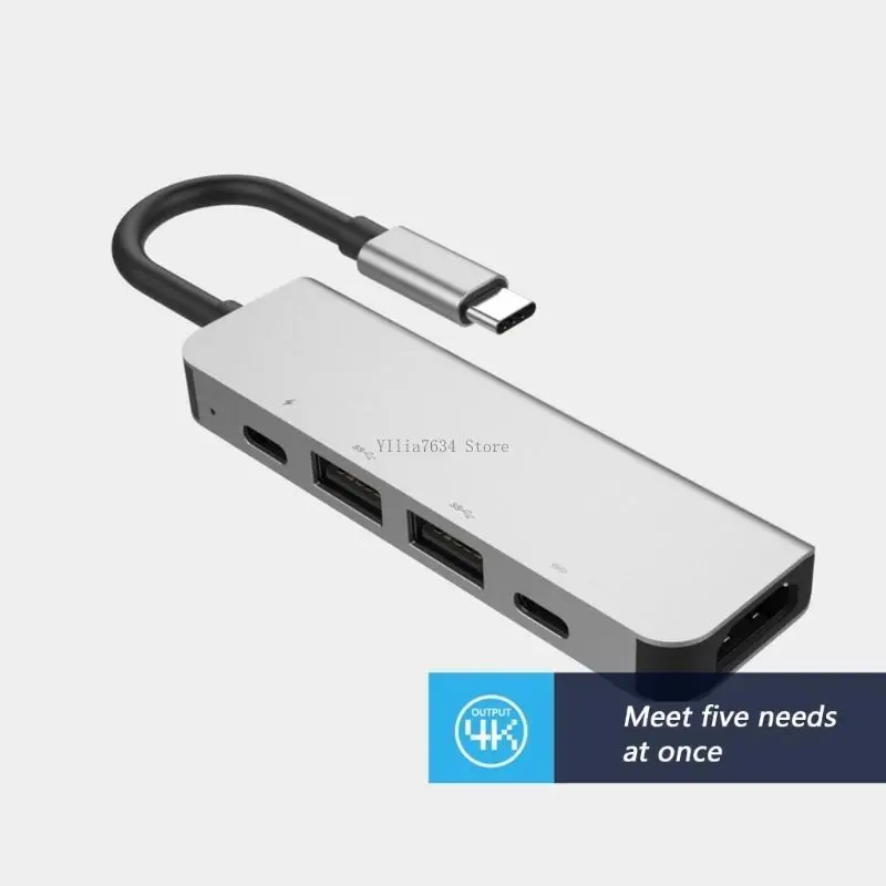 USB TypeC Hub 4K30hz PD60W Multi-Functional for SSD HDTV Dock
