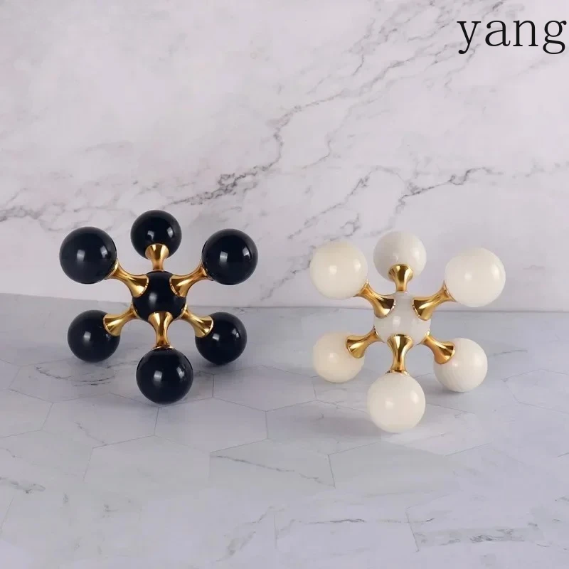 Molecular Model Natural Marble Alloy Material Desk Ornaments Decorative Ornaments Modern Crafts Sculpture Home Decoration