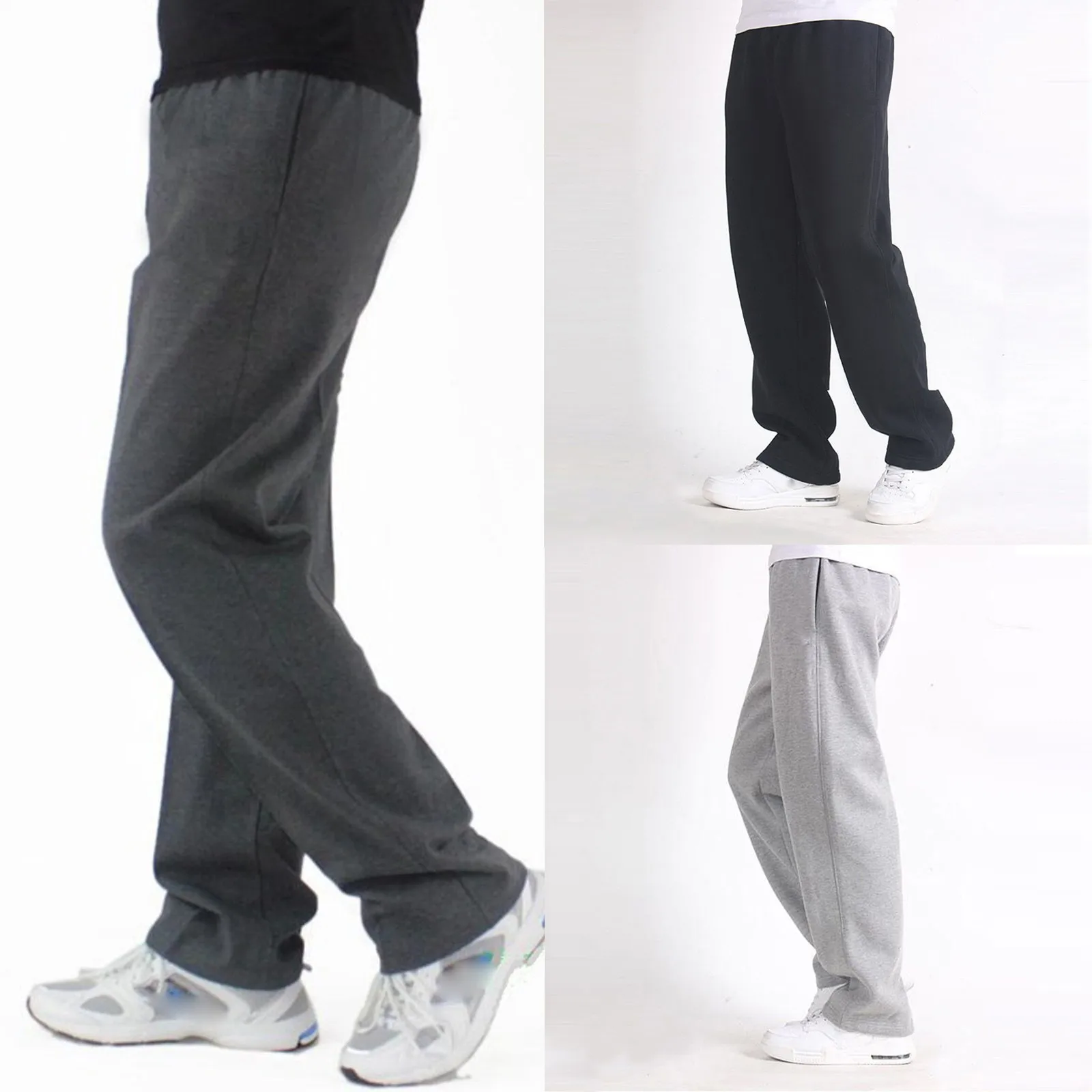 

Men'S Baggy Pants Solid Color Slim Fitted Sweatpants Elastic Casual Pants Homme Extra Plus Size Joggers Sports Loose Trousers