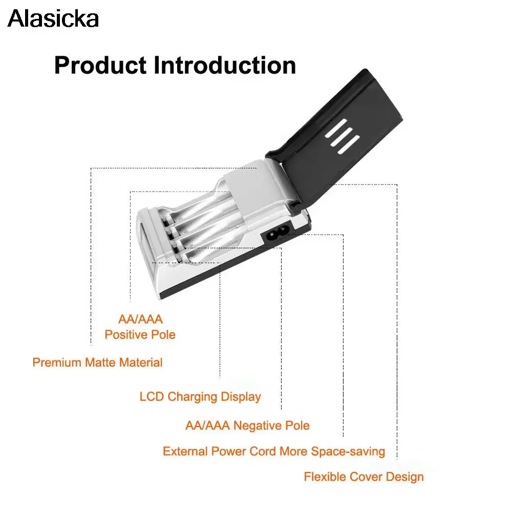 LCD-002 LCD 디스플레이 스마트 지능형 배터리 충전기, AA/AAA NiCd NiMh 충전식 배터리용, 4 슬롯