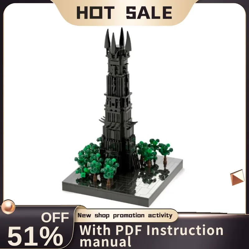 

New 701Pcs Famous The Rings Movie Series Moc Orthanced Tower Model Custom Puzzle Diy Creative Ideas Kids Toys Birthday Gifts