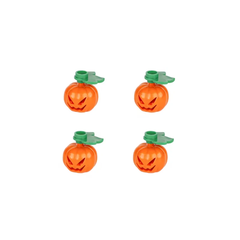 MOC Halloween Bricks Creative Accessories Scary Ghost Head Pumpkin Head Candle Tombstone Mini Brick Toy Girl Boy Gift R043 DIY