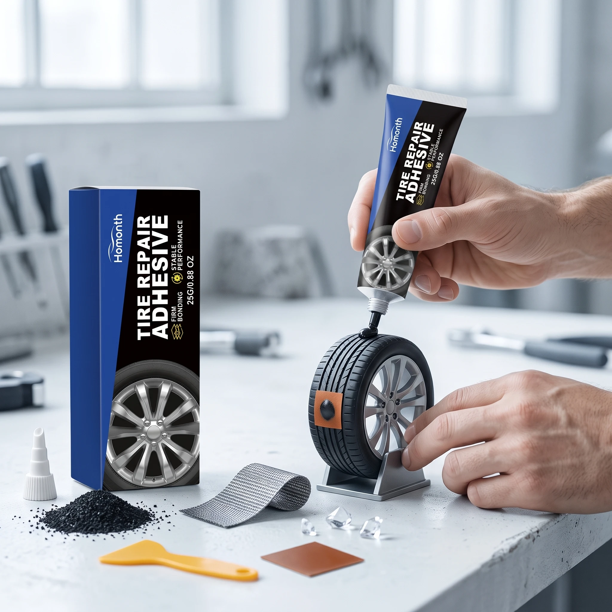 Tire Patch Glue Fix Outer Tire Cracks Quick Stop Leakage Restore Air Tightness Side Tear Scratch Filler Enhance Tire Performance