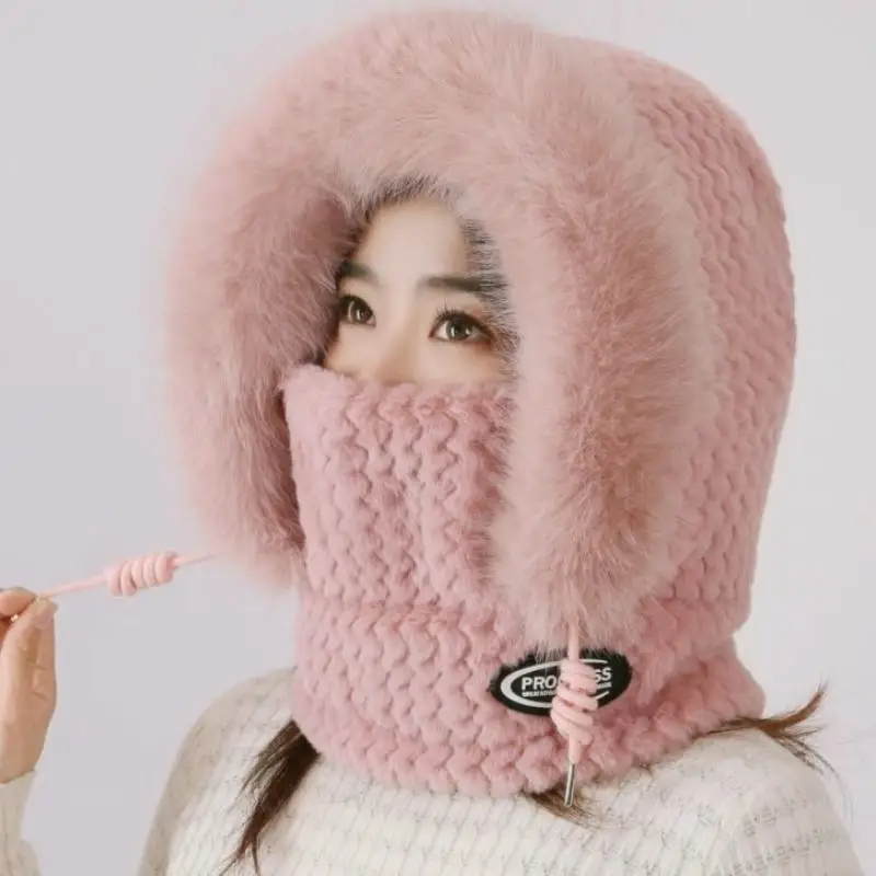 Einfache einfarbige Radfahren winddichte Kappe verdickte Halswärmer Gehörschutz Mütze warm halten winddichte Wintermütze Schal Set