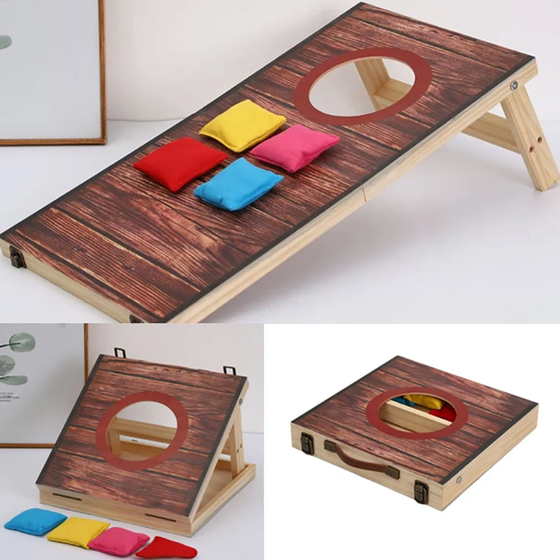 

[HS]1Set Cornhole Set Outdoor Game Carrying Case Foldable Cornhole Game For Kids And Adult Indoor Or Outdoor Backyard Toss Games