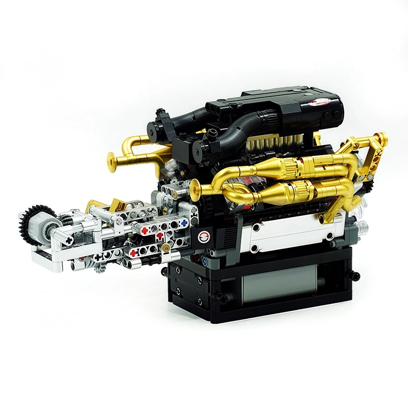 قالب الملك 10224 سيارة فنية وظيفية لتقوم بها بنفسك لعبة بمحركات V12 محرك بنة الجمعية V12 محرك الطوب طفل هدية الكريسماس