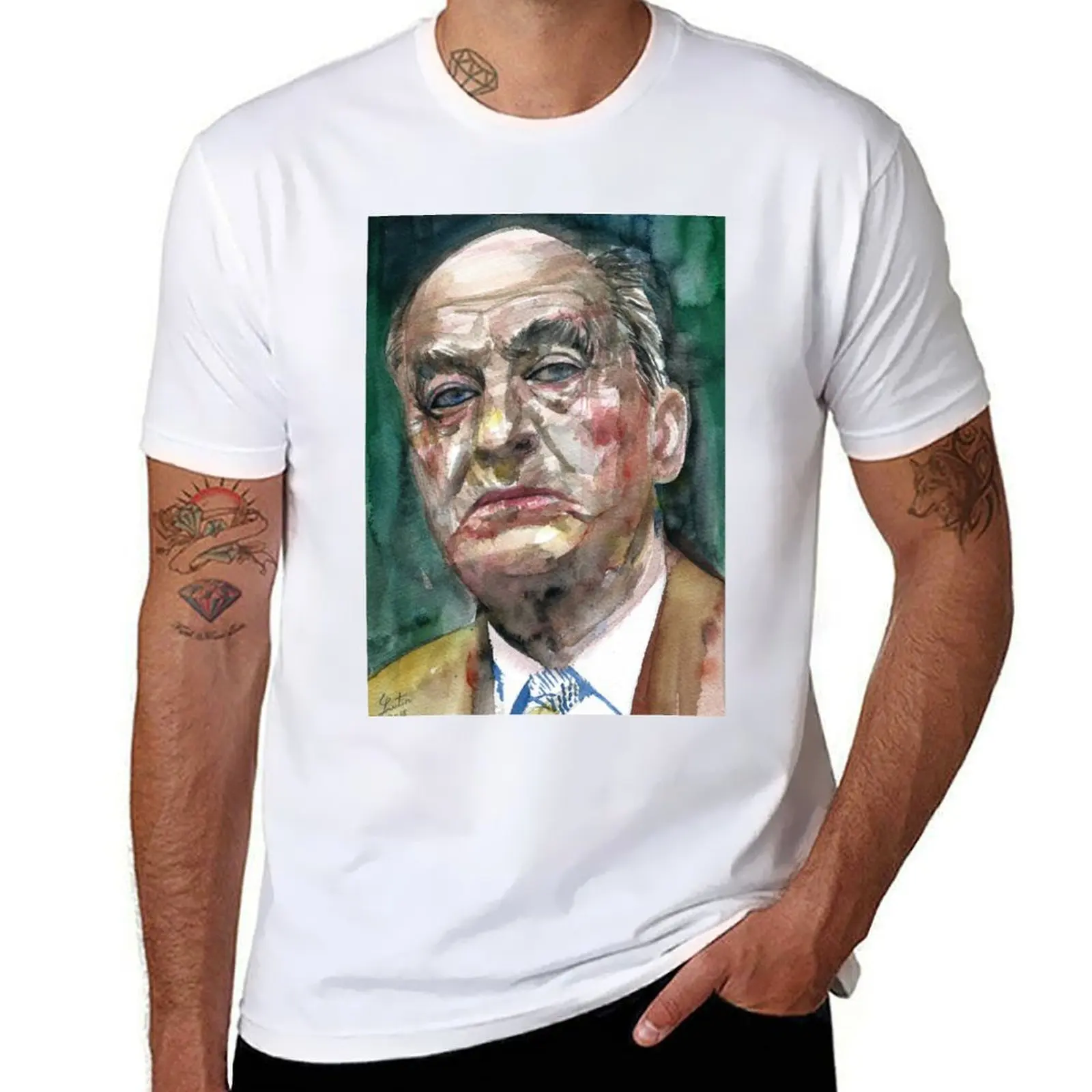 

NABOKOV VLADIMIR - watercolor portrait.3 T-Shirt t shirts for man cotton man t shirts high quality luxury brand T-Shirt
