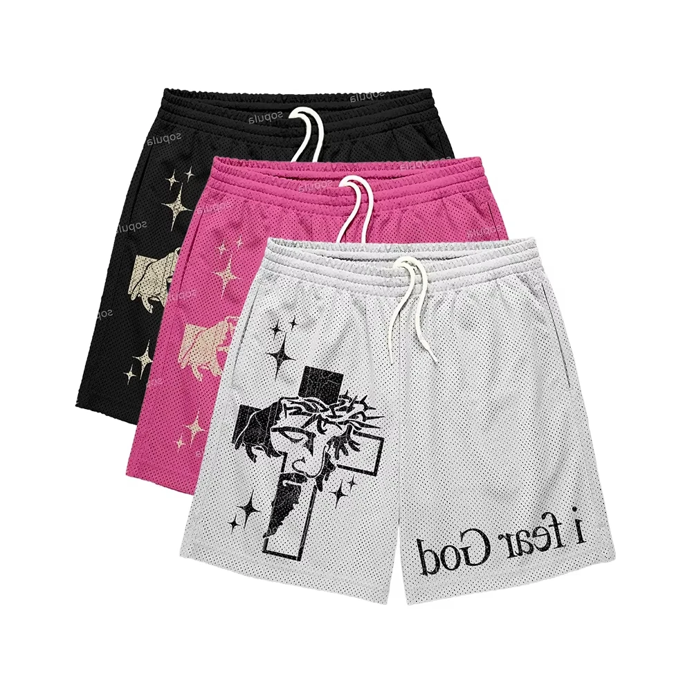 2026 High Quality Fun Text Graphic Print Shorts Sport Training Breathable Fashionable Shorts Streetwear M Y2K