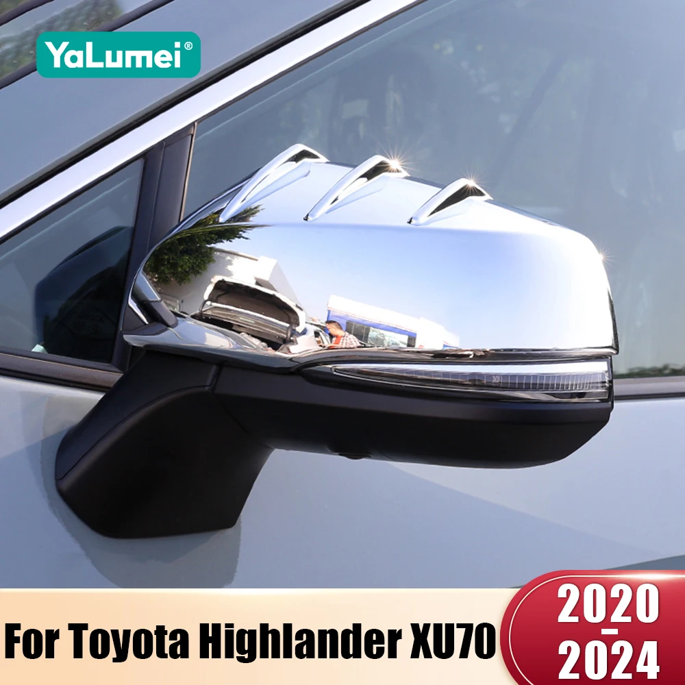 

For Toyota Highlander Kluger XU70 2020 2021 2022 2023 2024 Hybrid ABS Car Rearview Mirror Side Molding Cover Trim Case Stickers