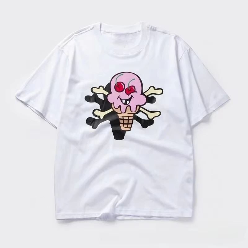 HOT SALE Summer Clothing Tops BBC ICECREAM Tide Brand Colorful Flying Dog Print Short Sleeved T Shirt Men Women Cotton Tshirt