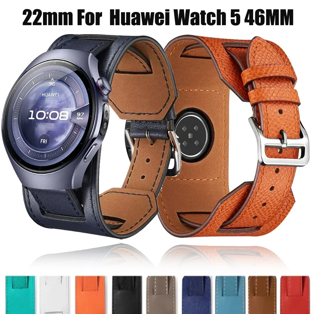 

Кожаный ремешок 22 мм 20 мм для часов Samsung Galaxy 7 6 5 4, Amazfit GTR 4, высококачественный ремешок для часов Huawei 5 GT6/5 pro 46 мм