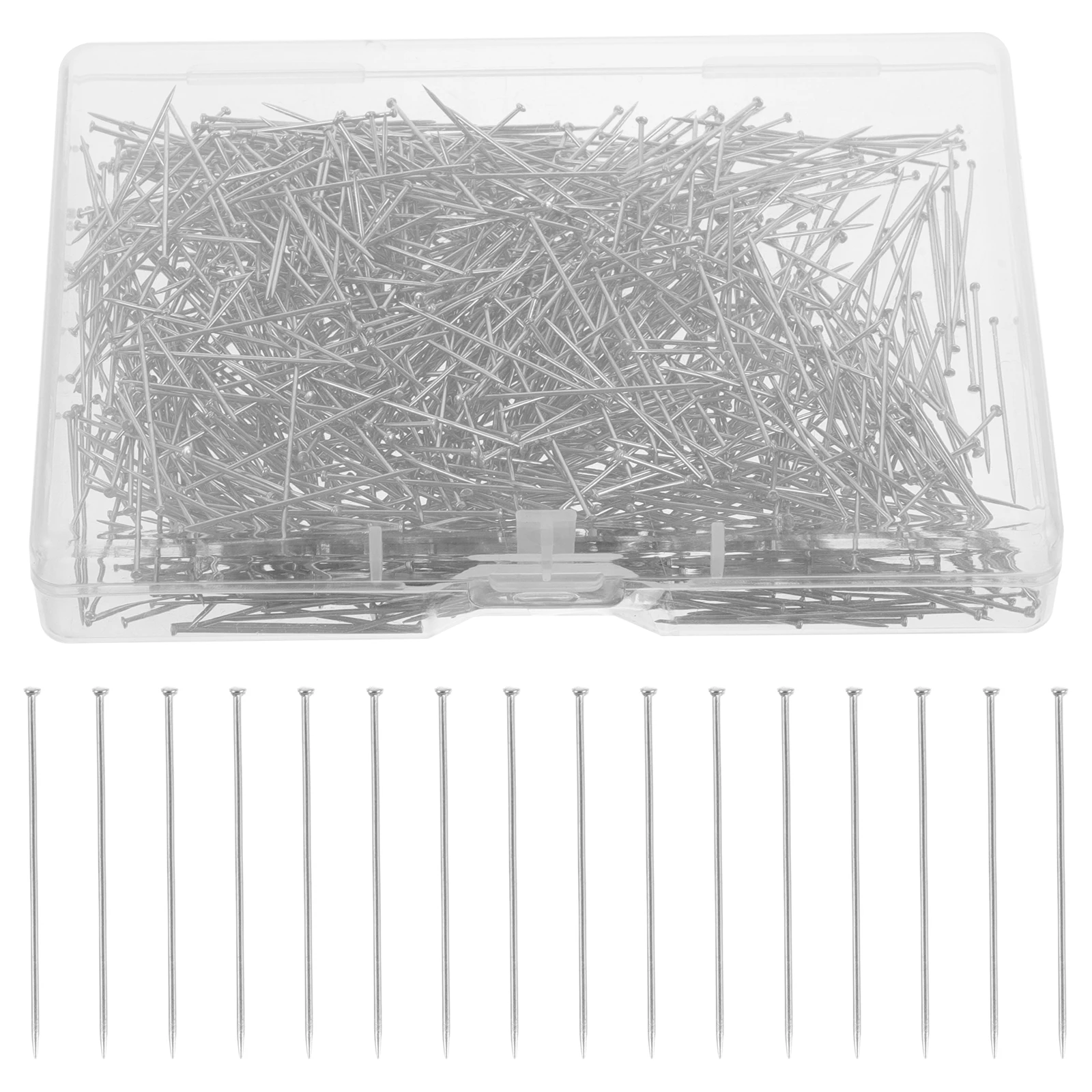 

Sewing Positioning Pins Flat Head Small Safety Craft Quilting Embroidery Accessories Wear Resistant Electroplated Plastic Box