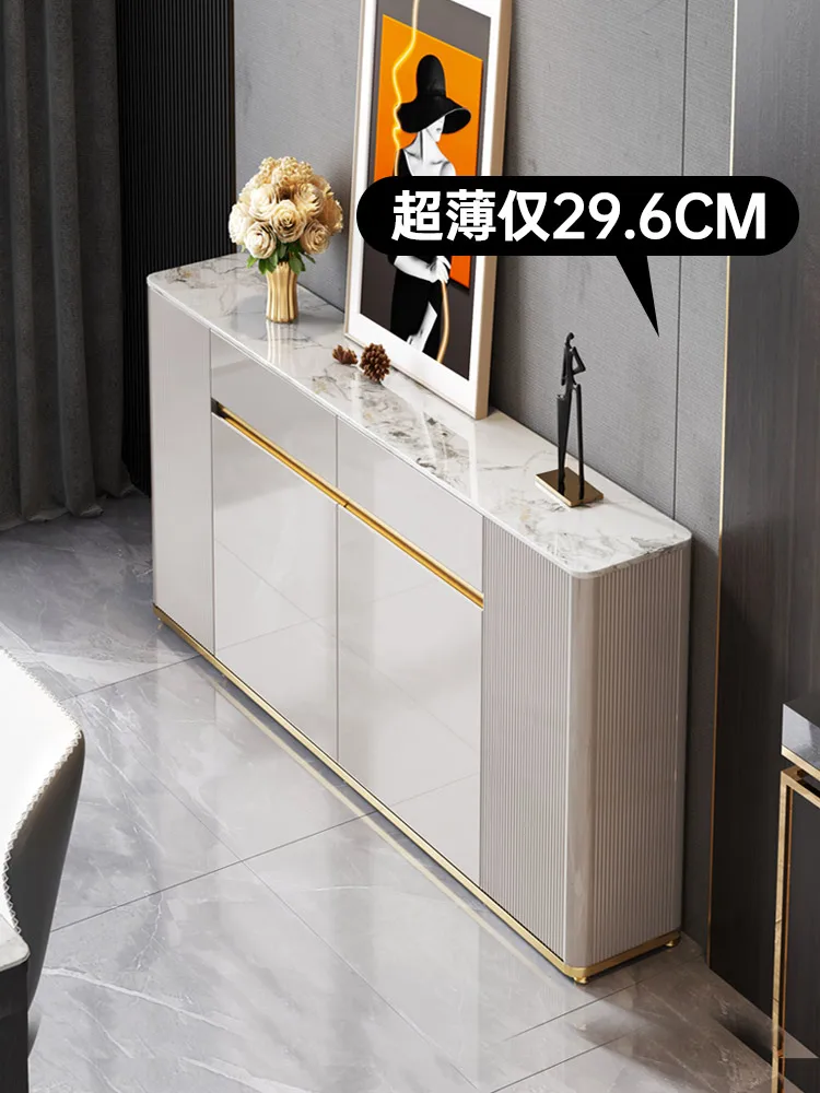 Customized Ultra-thin Dining Side Cabinet 30cm Modern Simple Rock Slab Kitchen Locker Tea Cabinet Narrow Cabinet Small Apartment