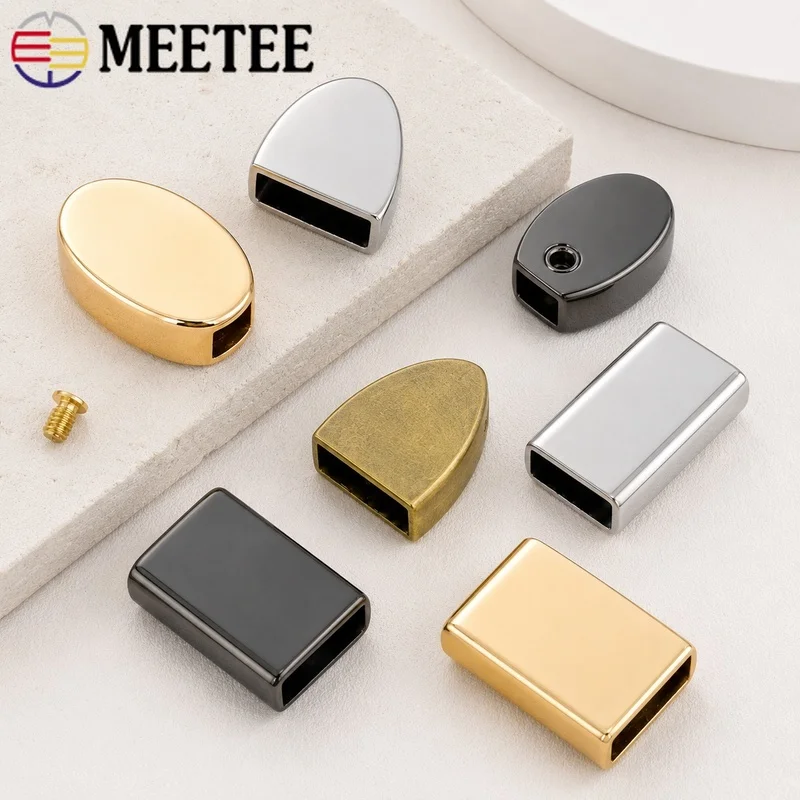 50Pcs 8/9/12mm Metal Zipper Tail Clip Stopper Plug Head with Screw for Bag Wallet Handbag End Clasp Repair Accessories Hardware