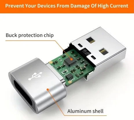 5 قطع من محولات OTG USB إلى USB C، بناء معدني متين، توافق عالمي بما في ذلك iPhone iPad Samsung S23 IWatch AirPods