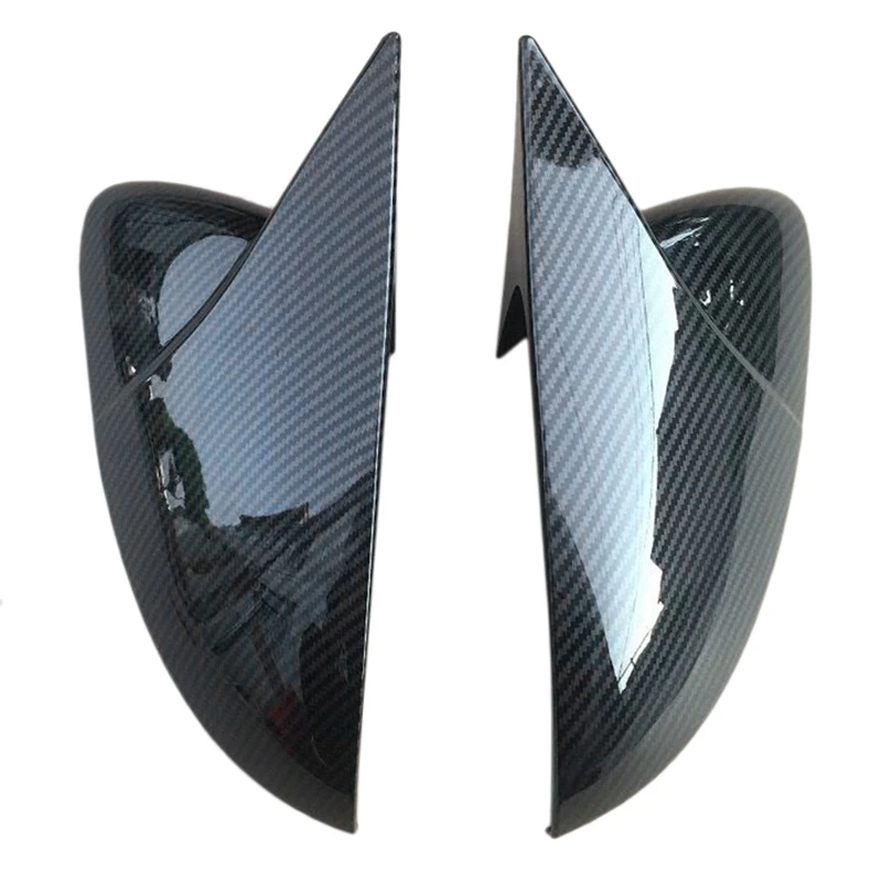 

Side Mirror Cover, for Polo 2010-2018 Door Side Wing Rearview Mirror Cover Trim with Indicator, Carbon Fiber
