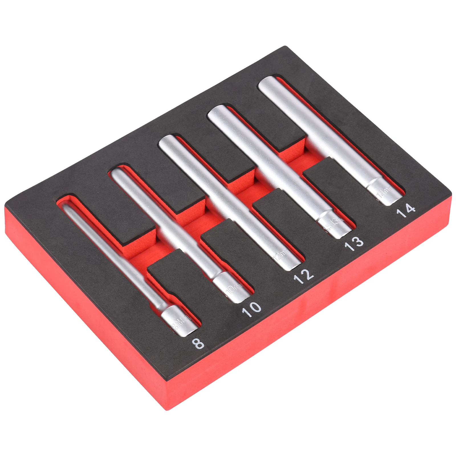 5Pcs 3/8inch Extra Deep Impact Socket Set Chromium Vanadium Alloy Steel Hexagon Socket 0.31/0.39/0.47/0.51/0.55 inch Sleeve Tool