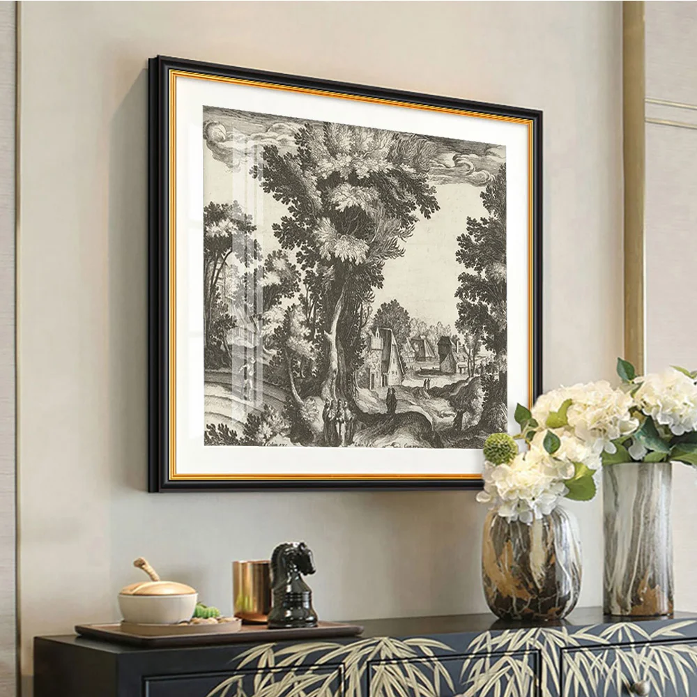 سيمون فريزيوس ملصق فني مطبوع Landschap Met De Gelikenis Van De Zaaier لوحة قماشية ديكور جدار الصورة