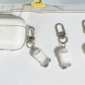 群れた海のカワウソのキーチェーン魅力的なかわいい動物形状ペンダントキーリングバッグの装飾女性カワイイinsキーホルダーアクセサリー 8ベストセールスオッターキーチェーン-8
