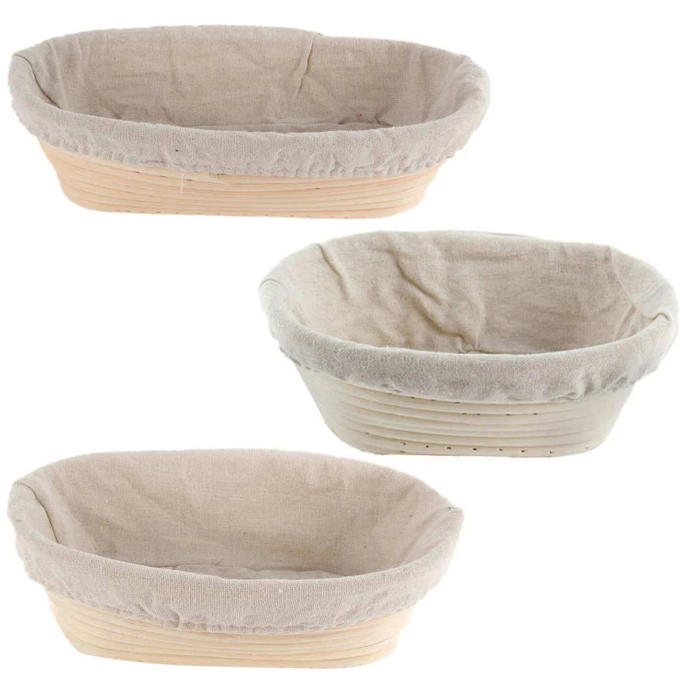 

Rectangular European Bread Fermentation Basket With Inner Lining Rattan Woven Bread Dessert Basket