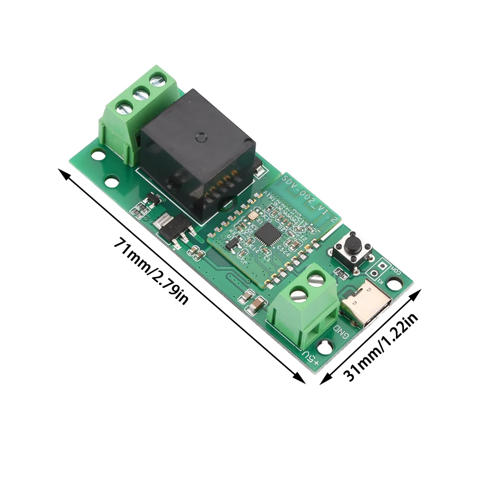 DC5V 7-32V Pro 1 Channel WIFI Bluetooth Relay Switch Module Compatible With eWelink APP Type-C Inching Self-Locking Swith Module