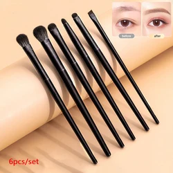 Professional Soft Makeup Brushes Set para os olhos, contorno Eyeshadow, delineador, escova de sobrancelha, mulheres Facial Beauty Cosmetic Tool, 6pcs