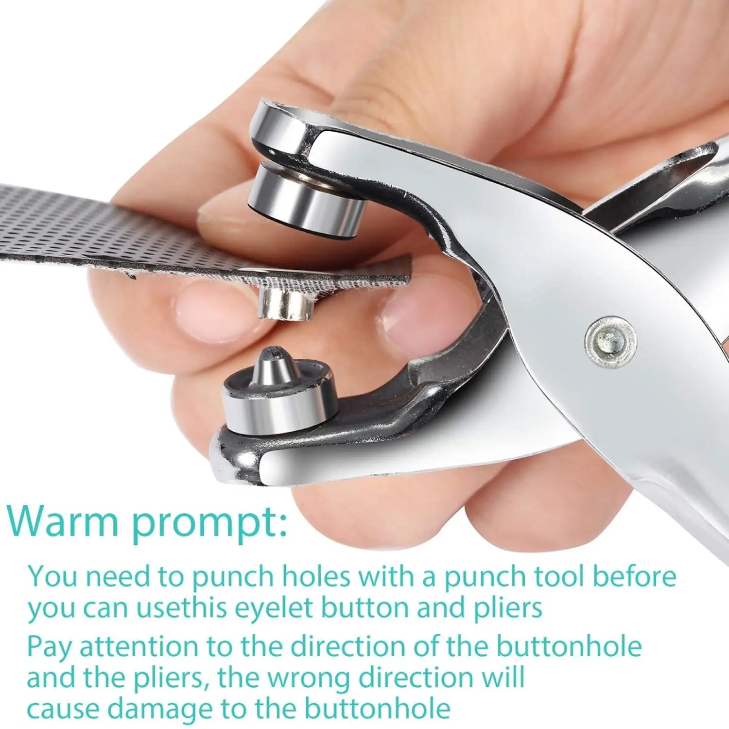 4.5mm inner diameter Eyelet Tool Kit with Pliers, Grommets & Washers for Leather Belt Shoes Crafts Canvas - view 2