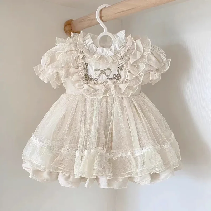 Spanish Princess Dress Lolita Dress First Birthday Pomace Dress Flower Girl Dresses Kids Dresses for Girls Eid Custome