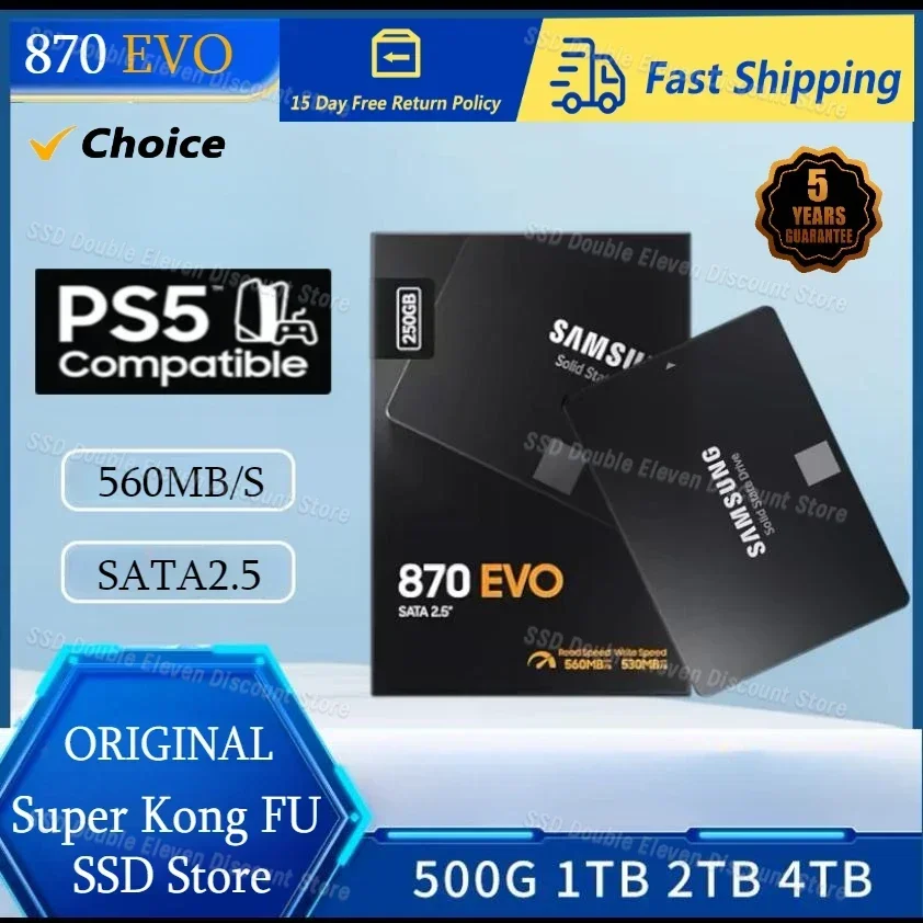 New 870EVO for 500G SSD 1TB/2TB/4TB Desktop Laptop Sata3.0 Interface SSD Fast Shipping and Free Replacement