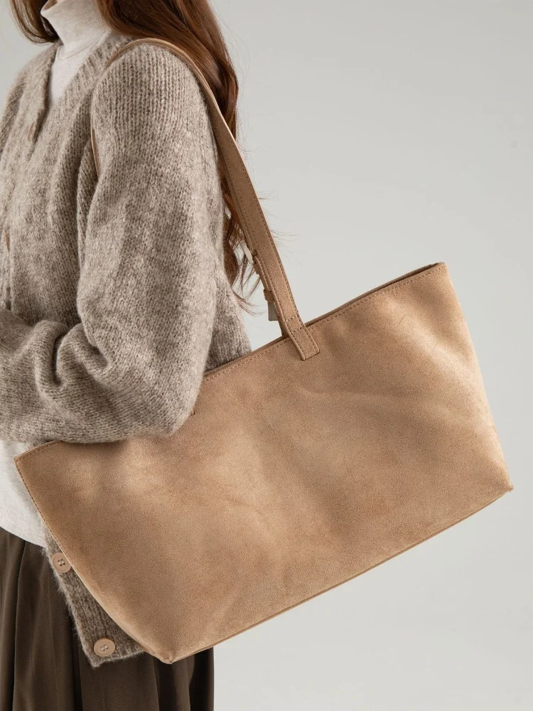 

Новая женская сумка на плечо для отдыха большой емкости, высококачественная сумка-тоут из искусственной замши, сумка для покупок, универсальная повседневная рабочая сумка для поездок на работу