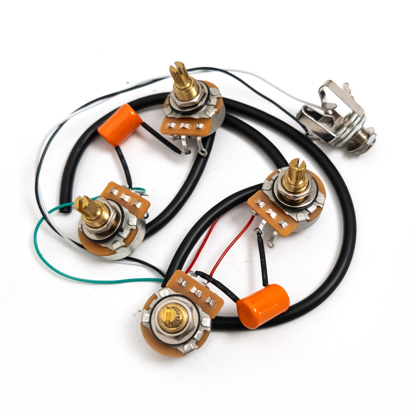 

Loaded Prewired Guitar Wiring Harness Kit 4pcs Long Shaft Pots for LP SG 1960s Modern Electric Guitar Replacement Parts
