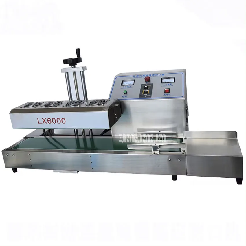 New LX6000 Automatic Continuous Sealer Electromagnetic Induction Sealing Machine Aluminum Foil Bottle Sealing Machine 110V/220V