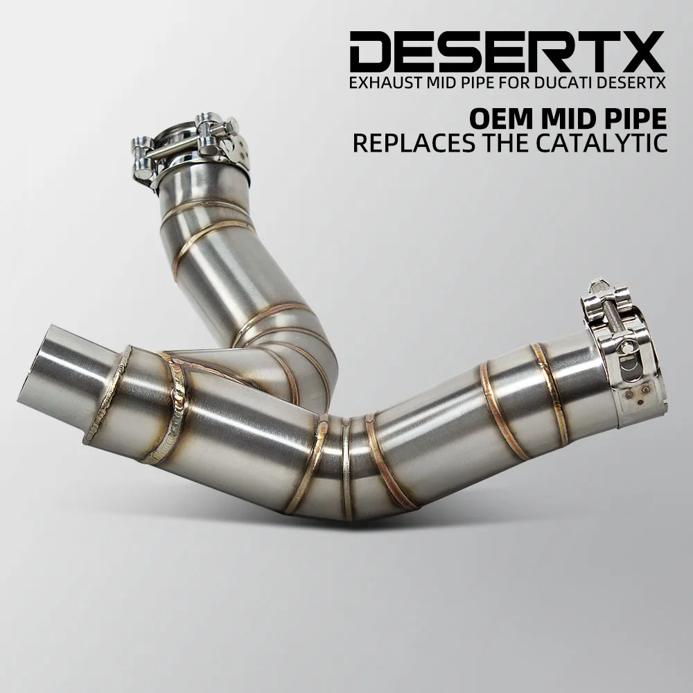 

Адаптер выхлопной трубы DESERTX950 для мотоциклов, совместимый с оригинальным глушителем Ducati Desertx 950 22-24, Monster937, Monster950 21-23