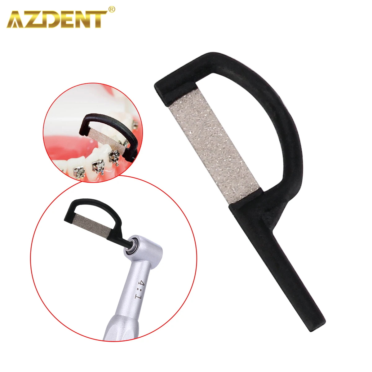 AZDENT-Scie orthodontique dentaire à réduction automatique d\'émail multicolore, bande dentelée à sable double face, moyenne grossière