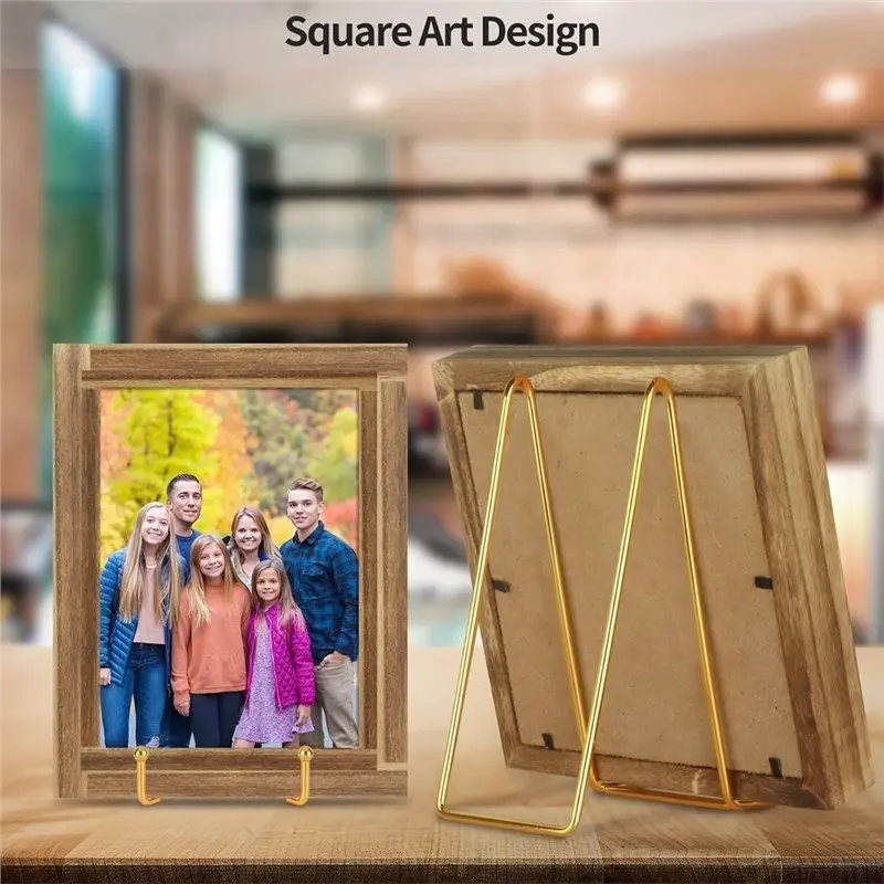 B-est 5 Pack 8 Inch Gold Metal Display Stands Plate Stand Display Stands For Picture, Decorative Plate, Book, Photo Easel
