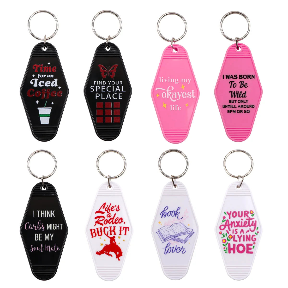 Retro Hotel Motel Rhombic Key Tag For Motorcycles Cars Quotes Key Chain Backpack Accessories Fashion Keyring Gifts for Friends