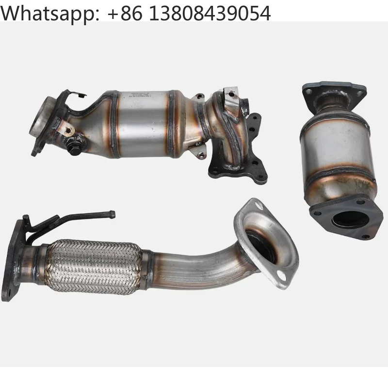 Front and Rear Catalytic Converter with Flex Pipe for Honda Accord 2.4L 2008-2012 Direct-Fit Exhaust System Kit