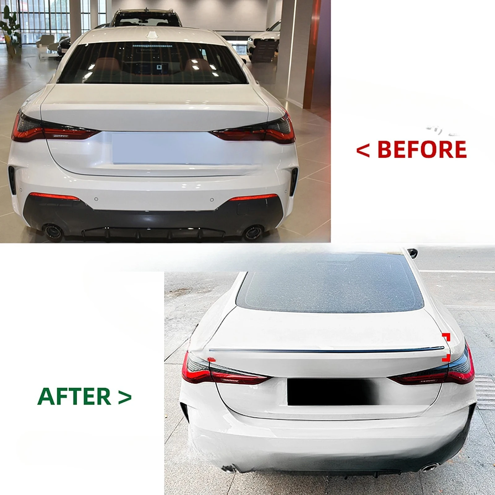 Rear Trunk Lid Spoiler Wing Lip For BMW 4 Series G22 2020 2021 2022 2023 2024 Carbon Fiber Look/Gloss Black Tailgate Splitter