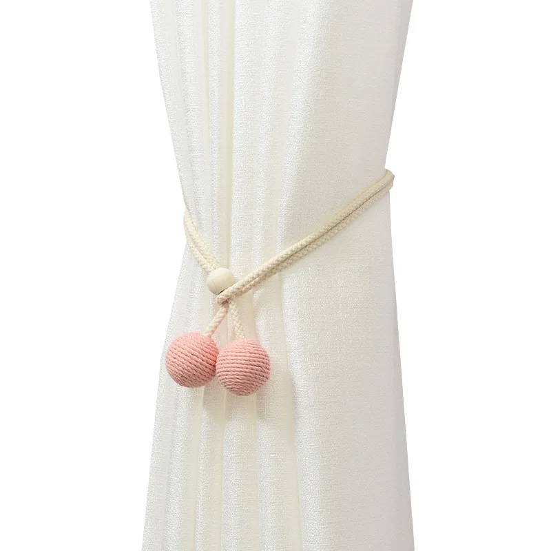 

Минималистичные новые подхваты для штор из хлопчатобумажной веревки — регулируемые прозрачные ремни для штор с подвесными шарами в кремовом стиле