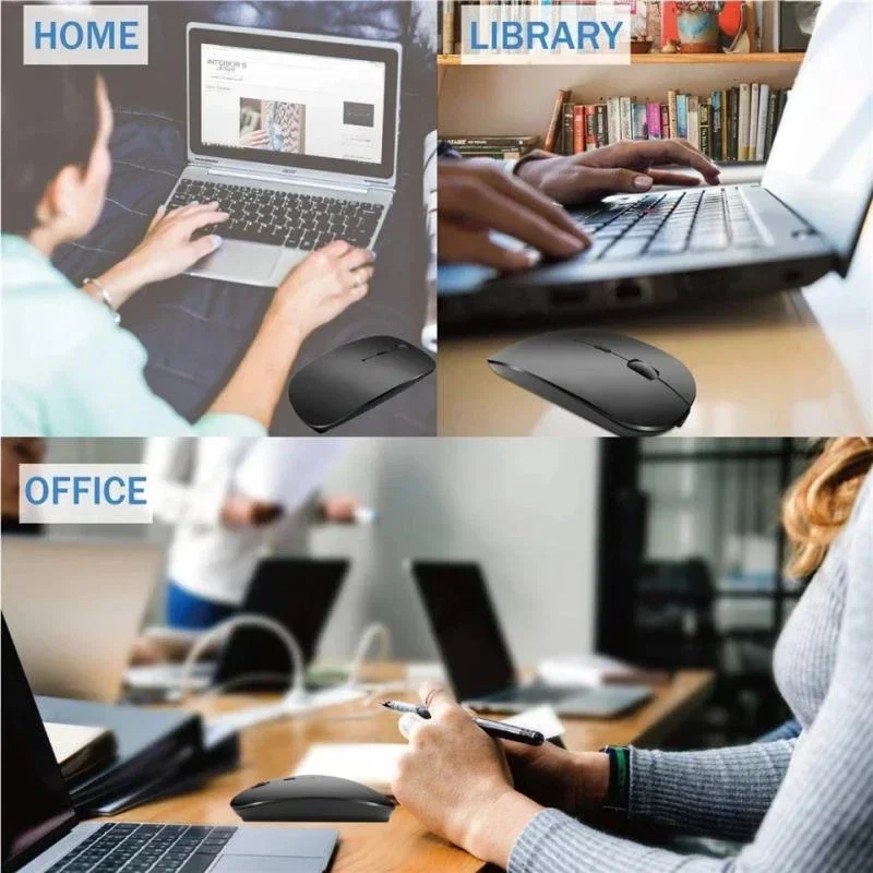 【Fast Delivery】Wireless Bluetooth Mouse Rechargeable 2.4G Dual Mode Silent Ultra Thin Silent Mice For Laptop Pc Gaming Mouse