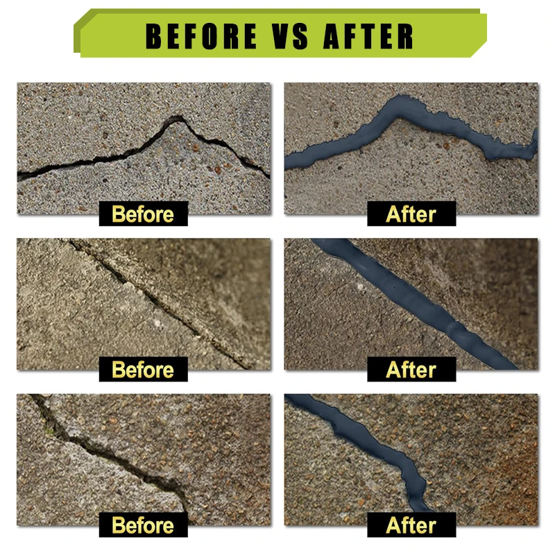 Concrete Crack Filler, SelfLeveling Concrete Slab Repair Sealant for Driveway, Walkway,Patio,  Outdoor - 7.05oz