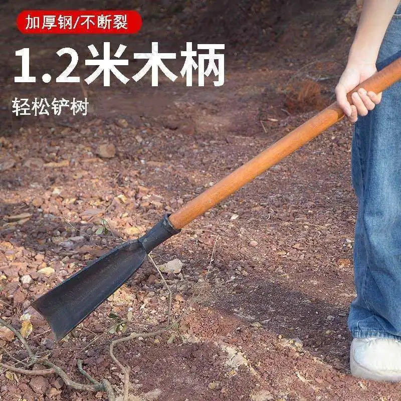 Spring steel forged hole shovel thickened manual agricultural integrated digging hard soil Luoyang shovel outdoor digging