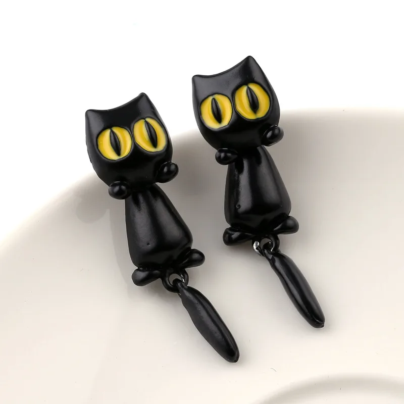 Fashion Handmade Cartoon 3D Polymer Clay Animal Earrings Women Cute Cat Stud Earring Ear Stud Jewelry Girls Gift Accessories