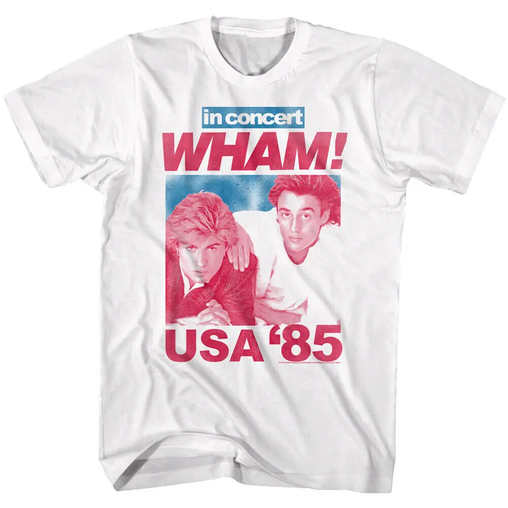 Vtg Wham George Michael Usa Tour 1985 Cotton Full Size White T Shirt Mm088