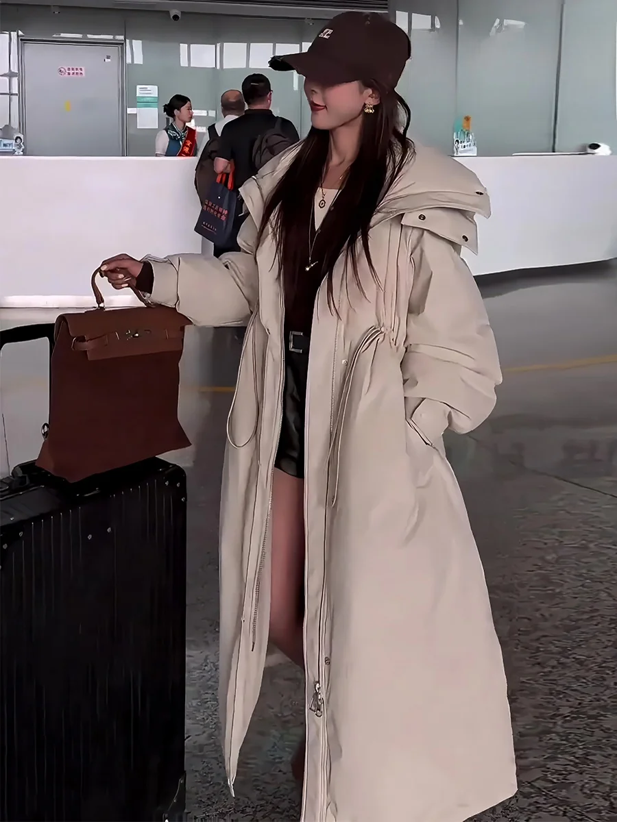 

Sli Thiened Winter down Jaet Women's Long Coat Warm Design Sensation Aesthetic Mid-Length Commuter Sle