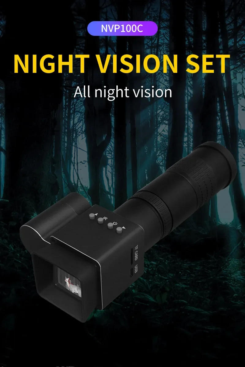 Metals Night Vision Scope Sight 350M Infrared Laser 1080P HD 7X Optical Monoculars Telescope for Hunting Camping