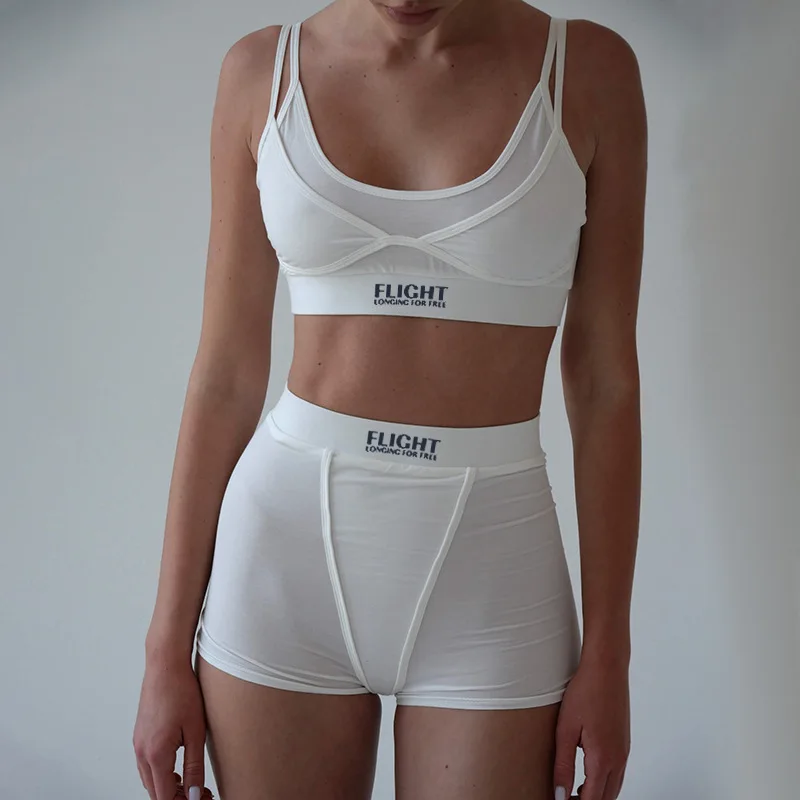 

ONE TO WAN Sporty 2 Pieces Set for Woman Outfit Crop Top And Shorts Matching Sets Active Wear Summer Y2K Clothes 2026